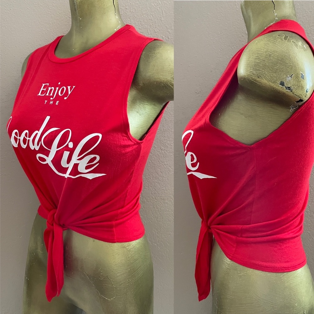 ENJOY the GOOD LIFE Tie-Front TOP S - Picture 9 of 9